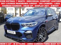 USED 2019 19 BMW X5 3.0 M50D (400 PS)  AUTO XDRIVE (S/S) 7 SEATS + �&pound;20K EXTRAS + CARBON FIBRE BODY KIT + NAV + SKY LOUNGE PANORAMIC ROOF + COMFORT INDIVIDUAL LEATHERS + HARMAN KARDON + HEAD UP + L.E.D.S + CAMERAS + AIR SUSPENSION 7S+PAN ROOF+360 CAM+LEDS+INDIVIDUAL LEATHER+NAV+HK