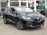 USED 2016 16 RENAULT KADJAR 1.5 SIGNATURE NAV DCI 5d 110 BHP Finished in DIAMOND BLACK with part LEATHER Trim. This Renault Kadjar is a spacious SUV that's perfect for the family. It looks stylish thanks to the swooping curves and creases that define the distinctive looks of the modern Renaults. Features include, &pound;20 Road tax, Sat Nav, B/Tooth, DAB, Part Leather, Pan Roof and much more. Arnold Clark Renault Dealer serviced at 4829 miles,16384 miles, 25015 miles, 38069 (MOT) miles and at 43471 miles.