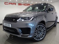 USED 2018 18 LAND ROVER RANGE ROVER SPORT 3.0 SDV6 (306 BHP) AUTOBIOGRAPHY DYNAMIC AUTO 4X4 + NAV + PAN ROOF + STEALTH PACK + E/M/HEATED LEATHERS + LEDS + SURROUND CAMERAS + CRUISE + TINTS + STEPS + E/BOOT PAN ROOF+22 S+LEDS+R/CAM+2 TONE LEATHERS+NAV+CRUISE