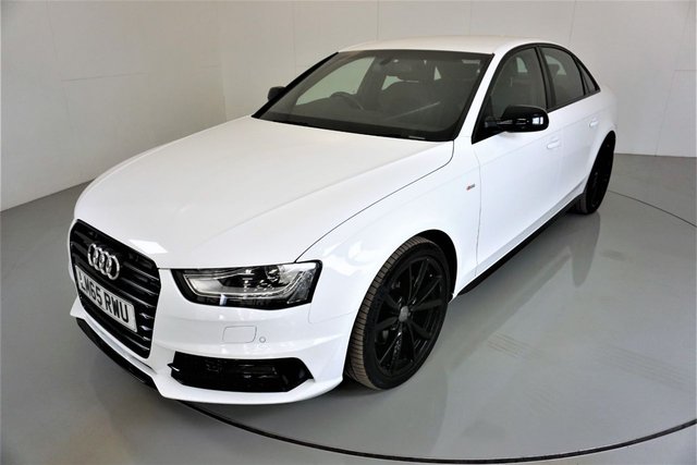 2015 65 Audi A4 2.0 TDI BLACK EDITION NAV 4d-2 OWNER CAR-BLACK LEATHER WITH JET GREY STITCHING-BANG AND OLUFSEN SOUND-XENON HEADLIGHTS-HEATED SEATS-19