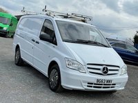 USED 2013 63 MERCEDES-BENZ VITO 2.1 113 CDI LONG LWB BLUEEFFICIENCY 136 BHP LWB, 1 PREVIOUS OWNSER, SORTIMO RACKING, CRUISE,