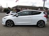 USED 2018 67 FORD FIESTA 1.0 ST-LINE 3d 124 BHP Finished in  with contrasting GREY SPORTS Cloth interior trim. This Fiesta is a small car that you can really enjoy driving. Economical and cheap to run, stylish to look at and some great features. Specification includes Sat Nav, DAB radio, B/Tooth, 18" Alloys, Heated Front Screen, Air Con and much more. This is a must for the first time driver or small family. Serviced at 21078 miles and at 29338 miles. 12 Months MOT.