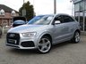 USED 2015 65 AUDI Q3 2.0 TFSI QUATTRO S LINE PLUS 5d 178 BHP Finished in FLORET SIVER MET with FULL HEATED LEATHER SEATS. This Audi Q3 is a upmarket, premium, compact SUV. It offers plenty of space, Great fun to drive and lots of high tech features. All at a very affordable price. Specification includes, Heated Leather, Sat Nav, DAB Radio, B/Tooth, 19" Alloys, Rear Park Sensors and much more. Dealer Serviced at 20507 miles, 29493 miles, 41079 miles and at 57752 on arrival at EMC. 12 Months MOT.