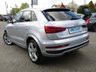 USED 2015 65 AUDI Q3 2.0 TFSI QUATTRO S LINE PLUS 5d 178 BHP Finished in FLORET SIVER MET with FULL HEATED LEATHER SEATS. This Audi Q3 is a upmarket, premium, compact SUV. It offers plenty of space, Great fun to drive and lots of high tech features. All at a very affordable price. Specification includes, Heated Leather, Sat Nav, DAB Radio, B/Tooth, 19" Alloys, Rear Park Sensors and much more. Dealer Serviced at 20507 miles, 29493 miles, 41079 miles and at 57752 on arrival at EMC. 12 Months MOT.