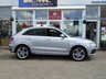 USED 2015 65 AUDI Q3 2.0 TFSI QUATTRO S LINE PLUS 5d 178 BHP Finished in FLORET SIVER MET with FULL HEATED LEATHER SEATS. This Audi Q3 is a upmarket, premium, compact SUV. It offers plenty of space, Great fun to drive and lots of high tech features. All at a very affordable price. Specification includes, Heated Leather, Sat Nav, DAB Radio, B/Tooth, 19" Alloys, Rear Park Sensors and much more. Dealer Serviced at 20507 miles, 29493 miles, 41079 miles and at 57752 on arrival at EMC. 12 Months MOT.