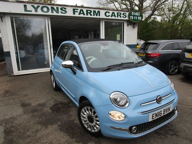 2016 16 Fiat 500c 1.2 CONVERTIBLE LOUNGE 3d 69 BHP NEW SHAPE *FULL LEATHER + SAT NAV + CHROME PACK*
