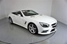 USED 2013 63 MERCEDES-BENZ SL 3.5 SL350 2d 306 BHP-DIAMOND WHITE METALLIC-HEATED RED LEATHER-ACTIVE PARK ASSIST-SPORTS STEERING WHEEL-CLIMATE CONTROL-CRUISE CONTROL-AIRSCARF SYSTEM AT FRONT-GLASS ROOF-SPORTS SUSPENSION-COMAND APS WITH DVD CHANGER-AMG 19