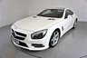USED 2013 63 MERCEDES-BENZ SL 3.5 SL350 2d 306 BHP-DIAMOND WHITE METALLIC-HEATED RED LEATHER-ACTIVE PARK ASSIST-SPORTS STEERING WHEEL-CLIMATE CONTROL-CRUISE CONTROL-AIRSCARF SYSTEM AT FRONT-GLASS ROOF-SPORTS SUSPENSION-COMAND APS WITH DVD CHANGER-AMG 19