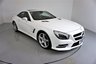 USED 2013 63 MERCEDES-BENZ SL 3.5 SL350 2d 306 BHP-DIAMOND WHITE METALLIC-HEATED RED LEATHER-ACTIVE PARK ASSIST-SPORTS STEERING WHEEL-CLIMATE CONTROL-CRUISE CONTROL-AIRSCARF SYSTEM AT FRONT-GLASS ROOF-SPORTS SUSPENSION-COMAND APS WITH DVD CHANGER-AMG 19