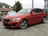 USED 2015 15 BMW 1 SERIES 2.0 118D M SPORT 5d 147 BHP Finished in VALENICIA ORANGE METALLIC with contrasting BLACK HEATED LEATHER trim. If you are looking for a small hatchback with that spacious feel and enjoy driving then look no further. This punchy mid sized hatch kicks out a lively 147 BHP and is packed with extras. Features include 18" Alloys, &pound;20 Road Tax, Full Heated leather Trim, Sat Nav, DAB Radio, B/Tooth, Xenons, Front and Rear Parking Sensors and much more. Dealer serviced at 9964 miles, 27246 miles, 57541 miles and at 70303 miles