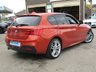 USED 2015 15 BMW 1 SERIES 2.0 118D M SPORT 5d 147 BHP Finished in VALENICIA ORANGE METALLIC with contrasting BLACK HEATED LEATHER trim. If you are looking for a small hatchback with that spacious feel and enjoy driving then look no further. This punchy mid sized hatch kicks out a lively 147 BHP and is packed with extras. Features include 18" Alloys, &pound;20 Road Tax, Full Heated leather Trim, Sat Nav, DAB Radio, B/Tooth, Xenons, Front and Rear Parking Sensors and much more. Dealer serviced at 9964 miles, 27246 miles, 57541 miles and at 70303 miles