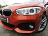 USED 2015 15 BMW 1 SERIES 2.0 118D M SPORT 5d 147 BHP Finished in VALENICIA ORANGE METALLIC with contrasting BLACK HEATED LEATHER trim. If you are looking for a small hatchback with that spacious feel and enjoy driving then look no further. This punchy mid sized hatch kicks out a lively 147 BHP and is packed with extras. Features include 18" Alloys, &pound;20 Road Tax, Full Heated leather Trim, Sat Nav, DAB Radio, B/Tooth, Xenons, Front and Rear Parking Sensors and much more. Dealer serviced at 9964 miles, 27246 miles, 57541 miles and at 70303 miles