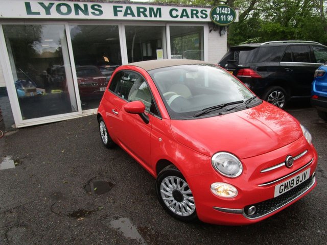 2018 18 Fiat 500c 1.2 CONVERTIBLE LOUNGE 2d 69 BHP NEW SHAPE *DAB RADIO*