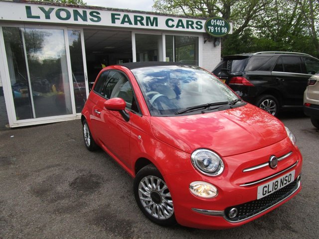 2018 18 Fiat 500c 1.2 CONVERTIBLE LOUNGE 3d 69 BHP