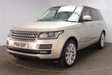 USED 2014 14 LAND ROVER RANGE ROVER 3.0 TDV6 AUTOBIOGRAPHY 5DR AUTO 258 BHP FULL MAIN DEALER SERVICE HISTORY + AIR CONDITIONED FRONT AND REAR LEATHER SEATS + SATELLITE NAVIGATION + SURROUND CAMERA SYSTEM + PANORAMIC SUNROOF + PARKING SENSOR + DUAL VIEW TOUCH SCREEN + DIGITAL TV + BLUETOOTH + CRUISE CONTROL + CLIMATE CONTROL + MULTI FUNCTION WHEEL + XENON HEADLIGHTS + PRIVACY GLASS + ELECTRIC/MEMORY FRONT SEATS + HEATED STEERING WHEEL + BLIND SPOT MONITOR + DAB RADIO + ELECTRIC WINDOWS + ELECTRIC/HEATED/FOLDING DOOR MIRRORS + 21 INCH ALLOY WHEELS