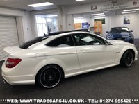 USED 2014 14 MERCEDES-BENZ C CLASS FAST BECOMING RARE MERCEDES C63 AMG 6.3 V8 MCT 7S COUPE **DIAMOND WHITE PEARL** FREE UK DELIVERY*VIDEO AVAILABLE* FINANCE ARRANGED* PART EX*HPI CLEAR