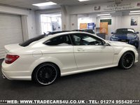 USED 2014 14 MERCEDES-BENZ C CLASS FAST BECOMING RARE MERCEDES C63 AMG 6.3 V8 MCT 7S COUPE **DIAMOND WHITE PEARL** FREE UK DELIVERY*VIDEO AVAILABLE* FINANCE ARRANGED* PART EX*HPI CLEAR
