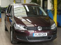 USED 2018 18 VOLKSWAGEN SHARAN 2.0 SE TDI BLUEMOTION TECHNOLOGY 5d 148 BHP 7 SEATS 1 OWNER FSH