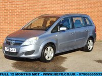 USED 2008 08 VAUXHALL ZAFIRA 1.8 EXCLUSIV 5d 139 BHP 7 SEATS