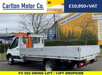 USED 2016 65 FORD TRANSIT 350 TDCi 155 L4 DROPSIDE + CRANE [ 13.7ft ] DRW  LIGHT ALLOY BODY D/S DROPSIDE BODY