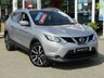 USED 2014 14 NISSAN QASHQAI 1.5 DCI TEKNA 5d 108 BHP Finished in BLADE SILVER METALLIC with contrasting EBONY BLACK HEATED SEATS. The Qashqai is one of the best selling SUV's around at the moment. This Top of the range edition is comfy, easy to drive and has enough space for 5 adults. Features include, Full heated leather, Sat Nav, Pan Roof, AUTO PARKING, 360 Reverse Cameras, B/Tooth and much more. Dealer serviced at 7539 miles, 18352 miles, 30854 miles and at 56703 miles.