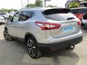 USED 2014 14 NISSAN QASHQAI 1.5 DCI TEKNA 5d 108 BHP Finished in BLADE SILVER METALLIC with contrasting EBONY BLACK HEATED SEATS. The Qashqai is one of the best selling SUV's around at the moment. This Top of the range edition is comfy, easy to drive and has enough space for 5 adults. Features include, Full heated leather, Sat Nav, Pan Roof, AUTO PARKING, 360 Reverse Cameras, B/Tooth and much more. Dealer serviced at 7539 miles, 18352 miles, 30854 miles and at 56703 miles.