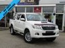 USED 2013 13 TOYOTA HI-LUX 3.0 INVINCIBLE 4X4 D-4D DCB 169 BHP Finished in WHITE with GREY CLOTH TRIM. This refined and rugged and very clean HI-LUX is the complete pick-up package. It is stylish, practical and capable of hauling huge loads. Features include, NO VAT,  Side Bars, Cruise Control, Rear View Camera, B/Tooth and much more. 12 Months MOT.