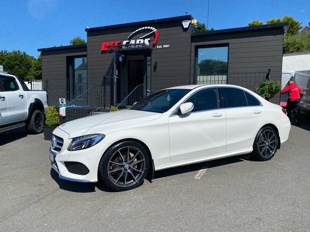 USED 2014 64 MERCEDES-BENZ C-CLASS 2.1 C220 BLUETEC AMG LINE 4d 170 BHP FULL BLACK LEATHER