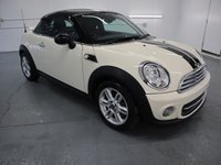 USED 2014 63 MINI COUPE 1.6 COOPER 2d 120 BHP WHITE COOPER COUPE WITH PEPPERPACK AND TWIN SPOKE ALLOY WHEELS AS FITTED FACTORY EXTRAS PLUS FULL BLUETOOTH PHONE WITH USB AUDIO THIS CAR IS QUITE SPECIAL