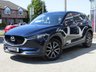 USED 2017 10 MAZDA CX-5 2.2 D SPORT NAV 5d 148 BHP Finished in DEEP CRYSTAL BLUE PEARL with contrasting BLACK HEATED LEATHER trim. This Mazda really is one of the best large family cars to drive. The Mazda CX-5's smart exterior is mirrored by its well-equipped cabin. Features include, BOSE, Heads Up Display, Sat Nav, DAB Radio, B/Tooth, Heated Steering Wheel, Heated Leather Seats, Power Rear Boot, Front and Rear Park Sensors and much more. Dealer Serviced at 7 miles, 13324 miles, 25809 miles, 37248 miles and at 50005 miles. MOT Due 18/3/2022.