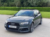 USED 2018 18 AUDI A3 2.0 S3 SPORTBACK TFSI QUATTRO BLACK EDITION 5d 306 BHP NANO GREY VERY HIGH UNIQUE SPEC