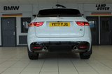 USED 2017 17 JAGUAR F-PACE 3.0 V6 S AWD 5d 296 BHP FINISHED IN STUNNING METALLIC GLACIER WHITE, COMPLIMENTED WITH BLACK LEATHER HEATED ELECTRIC SEATS + 1 FORMER KEEPER, HUGE SPECIFICATION 4 WHEEL DRIVE MODEL COMES WITH OVER 11 THOUSAND POUNDS WORTH OF ADDITIONAL EXTRAS AND AN IMPECCABLE JAGUAR SERVICE HISTORY + FULL GLASS SLIDING PANORAMIC SUNROOF + TOUCH SCREEN SATELLITE NAVIGATION + ADVANCE PARKING WITH 360 DEGREE SURROUND CAMERA + ELECTRICALLY DEPLOYABLE TOWBAR + MERIDIAN SOUND SYSTEM + FUEL FIRED HEATING WITH CABIN PREHEAT + 4 WAY ELECTRIC L
