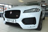 USED 2017 17 JAGUAR F-PACE 3.0 V6 S AWD 5d 296 BHP FINISHED IN STUNNING METALLIC GLACIER WHITE, COMPLIMENTED WITH BLACK LEATHER HEATED ELECTRIC SEATS + 1 FORMER KEEPER, HUGE SPECIFICATION 4 WHEEL DRIVE MODEL COMES WITH OVER 11 THOUSAND POUNDS WORTH OF ADDITIONAL EXTRAS AND AN IMPECCABLE JAGUAR SERVICE HISTORY + FULL GLASS SLIDING PANORAMIC SUNROOF + TOUCH SCREEN SATELLITE NAVIGATION + ADVANCE PARKING WITH 360 DEGREE SURROUND CAMERA + ELECTRICALLY DEPLOYABLE TOWBAR + MERIDIAN SOUND SYSTEM + FUEL FIRED HEATING WITH CABIN PREHEAT + 4 WAY ELECTRIC L