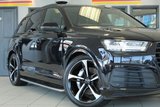 USED 2019 68 AUDI Q7 3.0 TDI QUATTRO BLACK EDITION 5d AUTO 282 BHP FINISHED IN STUNNING METALLIC ORCA BLACK, COMPLIMENTED WITH HEATED BLACK VALCONA LEATHER SPORTS SEATS PLUS + 1 OWNER, HUGE SPECIFICATION 7 SEATER, COMES WITH AN IMPECCABLE, FULL SERVICE HISTORY AND THE BALANCE OF AUDI'S MANUFACTURERS WARRANTY UNTIL JANUARY 2022 + TECHNOLOGY PACKAGE WITH VIRTUAL COCKPIT DIGITAL DASH DISPLAY + BOSE 3D SURROUND SOUND SYSTEM + SATELLITE NAVIGATION + PANORAMIC GLASS SUNROOF + HEAT AND SOUND INSULATING GLASS WITH PRIVACY WINDOWS + POWER FOLDING MIRRORS + INTERIOR LIGH