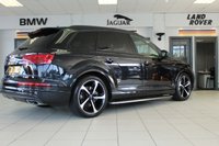 USED 2019 68 AUDI Q7 3.0 TDI QUATTRO BLACK EDITION 5d AUTO 282 BHP FINISHED IN STUNNING METALLIC ORCA BLACK, COMPLIMENTED WITH HEATED BLACK VALCONA LEATHER SPORTS SEATS PLUS + 1 OWNER, HUGE SPECIFICATION 7 SEATER, COMES WITH AN IMPECCABLE, FULL SERVICE HISTORY AND THE BALANCE OF AUDI'S MANUFACTURERS WARRANTY UNTIL JANUARY 2022 + TECHNOLOGY PACKAGE WITH VIRTUAL COCKPIT DIGITAL DASH DISPLAY + BOSE 3D SURROUND SOUND SYSTEM + SATELLITE NAVIGATION + PANORAMIC GLASS SUNROOF + HEAT AND SOUND INSULATING GLASS WITH PRIVACY WINDOWS + POWER FOLDING MIRRORS + INTERIOR LIGH