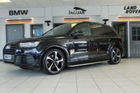 USED 2019 68 AUDI Q7 3.0 TDI QUATTRO BLACK EDITION 5d AUTO 282 BHP FINISHED IN STUNNING METALLIC ORCA BLACK, COMPLIMENTED WITH HEATED BLACK VALCONA LEATHER SPORTS SEATS PLUS + 1 OWNER, HUGE SPECIFICATION 7 SEATER, COMES WITH AN IMPECCABLE, FULL SERVICE HISTORY AND THE BALANCE OF AUDI'S MANUFACTURERS WARRANTY UNTIL JANUARY 2022 + TECHNOLOGY PACKAGE WITH VIRTUAL COCKPIT DIGITAL DASH DISPLAY + BOSE 3D SURROUND SOUND SYSTEM + SATELLITE NAVIGATION + PANORAMIC GLASS SUNROOF + HEAT AND SOUND INSULATING GLASS WITH PRIVACY WINDOWS + POWER FOLDING MIRRORS + INTERIOR LIGH