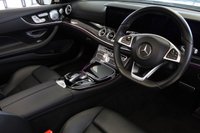 USED 2017 67 MERCEDES-BENZ E-CLASS 2.0 E 220 D AMG LINE PREMIUM PLUS 2d AUTO 192 BHP FINISHED IN STUNNING METALLIC ARAGONITE SILVER, COMPLIMENTED WITH FULL BLACK LEATHER, ELECTRICALLY ADJUSTABLE, MEMORY PROGRAMME, HEATED SEATS + 1 OWNER LOW MILEAGE MASTERPIECE, COMES WITH A  FULL SERVICE HISTORY AND A WONDERFUL SPECIFICATION LIST + COMAND ONLINE WITH FULL WIDESCREEN DIGITAL DASH DISPLAY + REVERSING CAMERA + 19 INCH AMG DIAMOND CUT ALLOY WHEELS + SATELLITE NAVIGATION + APPLE CARPLAY AND ANDROID AUTO + FRONT AND REAR PARKING ASSISTANCE + BLUETOOTH PHONE AND MEDIA CONNECTIVITY
