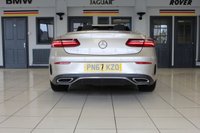 USED 2017 67 MERCEDES-BENZ E-CLASS 2.0 E 220 D AMG LINE PREMIUM PLUS 2d AUTO 192 BHP FINISHED IN STUNNING METALLIC ARAGONITE SILVER, COMPLIMENTED WITH FULL BLACK LEATHER, ELECTRICALLY ADJUSTABLE, MEMORY PROGRAMME, HEATED SEATS + 1 OWNER LOW MILEAGE MASTERPIECE, COMES WITH A  FULL SERVICE HISTORY AND A WONDERFUL SPECIFICATION LIST + COMAND ONLINE WITH FULL WIDESCREEN DIGITAL DASH DISPLAY + REVERSING CAMERA + 19 INCH AMG DIAMOND CUT ALLOY WHEELS + SATELLITE NAVIGATION + APPLE CARPLAY AND ANDROID AUTO + FRONT AND REAR PARKING ASSISTANCE + BLUETOOTH PHONE AND MEDIA CONNECTIVITY