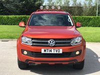 USED 2014 14 VOLKSWAGEN AMAROK 2.0 DC TDI CANYON 4MOTION 180 BHP TWO TONE LEATHER+P,  SENSOR, NO VAT