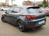 USED 2018 68 SEAT LEON 2.0 TSI CUPRA DSG 5d 286 BHP Finished in Alor Blue metallic with contrasting Trim. There&rsquo;s no mistaking the Leon Cupra from the outside, with its big alloy wheels and chunky body kit. Under the skin, the Leon Cupra is essentially a Golf GTI and it gets the same 2.0-litre engine, but with quite a bit more power. The Leon one of the most powerful cars in its class. Still Under Seat Warranty until 4/12/2021 with some great features. Dealer Serviced at 8258 miles, 11157 miles and on arrival at 18916 miles.