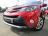 USED 2014 64 TOYOTA RAV4 2.2 D-4D INVINCIBLE 5d 150 BHP Finished in VERMILLION RED METALLIC with Heated Leather Black trim. This Rav4 is a roomy family car with a spacious and well laid out interior. It also has plenty of high spec and with its adjustable rear seats makes it very versitile. Features include DAB Radio, B/Tooth, Power rear Boot, Rear View Camera,18" Alloys, Front and rear parking sensors and much more. Dealer serviced at 5488 miles, 12732 miles, 20464 miles, 33374 miles, 44691 miles, 54170 miles and on arrival at 70553 miles.