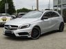 USED 2015 15 MERCEDES-BENZ A-CLASS 2.0 A45 AMG 4MATIC 5d 360 BHP This Great looking, 360BHP, Head Turner, A45 certainly looks smart and sporty, with its slim lights, smooth Aero Pack body panels. There's plenty of room in the front and the back which will suit the average family.  Over &pound;5000 Factory Fitted extras which include AMG Performance Exhaust, Red Brake Calipers, Night Pack, Pan Roof, Full heated leather Sports Seats, 19" Alloys, Sat Nav, B/Tooth and much more. Dealer serviced 8/2/2016 and at 12842 miles, 31062 miles and at 42902 miles.