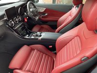 USED 2017 67 MERCEDES-BENZ C-CLASS 3.0 AMG C 43 4MATIC PREMIUM PLUS 2d 362 BHP BIG SPEC + COMMAND/SAT NAV + BLACK/ CRANBERRY RED LEATHER TRIM, HEATED AIR SCALF,  BLUETOOTH + FULL SERVICE HISTORY + PADDLE SHIFT STEERING WHEEL + HEATED MEMORY DRIVERS AND PASSENGER SEATS + ILLUMINATED SILL PLATES + 360 ALL ROUND CAMERAS WITH REVERSING CAMERA, ETC