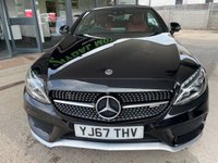 USED 2017 67 MERCEDES-BENZ C-CLASS 3.0 AMG C 43 4MATIC PREMIUM PLUS 2d 362 BHP BIG SPEC + COMMAND/SAT NAV + BLACK/ CRANBERRY RED LEATHER TRIM, HEATED AIR SCALF,  BLUETOOTH + FULL SERVICE HISTORY + PADDLE SHIFT STEERING WHEEL + HEATED MEMORY DRIVERS AND PASSENGER SEATS + ILLUMINATED SILL PLATES + 360 ALL ROUND CAMERAS WITH REVERSING CAMERA, ETC