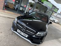 USED 2017 67 MERCEDES-BENZ C-CLASS 3.0 AMG C 43 4MATIC PREMIUM PLUS 2d 362 BHP BIG SPEC + COMMAND/SAT NAV + BLACK/ CRANBERRY RED LEATHER TRIM, HEATED AIR SCALF,  BLUETOOTH + FULL SERVICE HISTORY + PADDLE SHIFT STEERING WHEEL + HEATED MEMORY DRIVERS AND PASSENGER SEATS + ILLUMINATED SILL PLATES + 360 ALL ROUND CAMERAS WITH REVERSING CAMERA, ETC