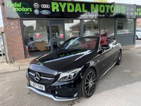 USED 2017 67 MERCEDES-BENZ C-CLASS 3.0 AMG C 43 4MATIC PREMIUM PLUS 2d 362 BHP BIG SPEC + COMMAND/SAT NAV + BLACK/ CRANBERRY RED LEATHER TRIM, HEATED AIR SCALF,  BLUETOOTH + FULL SERVICE HISTORY + PADDLE SHIFT STEERING WHEEL + HEATED MEMORY DRIVERS AND PASSENGER SEATS + ILLUMINATED SILL PLATES + 360 ALL ROUND CAMERAS WITH REVERSING CAMERA, ETC
