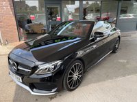 USED 2017 67 MERCEDES-BENZ C-CLASS 3.0 AMG C 43 4MATIC PREMIUM PLUS 2d 362 BHP BIG SPEC + COMMAND/SAT NAV + BLACK/ CRANBERRY RED LEATHER TRIM, HEATED AIR SCALF,  BLUETOOTH + FULL SERVICE HISTORY + PADDLE SHIFT STEERING WHEEL + HEATED MEMORY DRIVERS AND PASSENGER SEATS + ILLUMINATED SILL PLATES + 360 ALL ROUND CAMERAS WITH REVERSING CAMERA, ETC