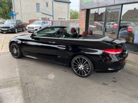 USED 2017 67 MERCEDES-BENZ C-CLASS 3.0 AMG C 43 4MATIC PREMIUM PLUS 2d 362 BHP BIG SPEC + COMMAND/SAT NAV + BLACK/ CRANBERRY RED LEATHER TRIM, HEATED AIR SCALF,  BLUETOOTH + FULL SERVICE HISTORY + PADDLE SHIFT STEERING WHEEL + HEATED MEMORY DRIVERS AND PASSENGER SEATS + ILLUMINATED SILL PLATES + 360 ALL ROUND CAMERAS WITH REVERSING CAMERA, ETC