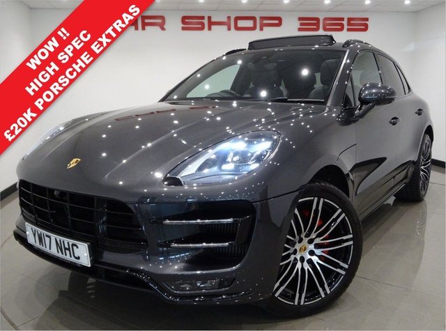 2017 17 Porsche Macan 3.6T TURBO PDK (400 BHP) AUTO 4WD ( ULEZ - EURO 6 ) (S/S) 5DR + £20,000 EXTRAS + NAV + BURMESTER + PAN ROOF + ADAPTIVE E/M/HEATED TURBO LEATHERS + PTV PLUS + PDLS PLUS + AIR SUSP. + SURROUND CAMERA + SPORTS EXHAUST + CARBON PACK + KEYLESS + CHRONO + 21 S  