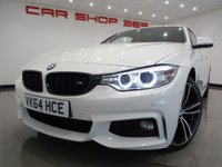 USED 2014 64 BMW 4 SERIES 3.0 430D (258 BHP) M SPORT XDRIVE AUTO ( EURO 6 ) 2DR COUPE + NAV + E/M/HEATED RED SPORTS LEATHERS + M SPORT PLUS PACK + HEAD UP + HARMAN KARDON + MEDIA + CRUISE + PEARLESCENT PAINT + XENON-LED + PRIVACY + M SPORT BRAKES + M STYLING PACK + 19 S 19S+PARK+LEDS+TINTS+LEATHER+NAV+H/K+HEAD UP+KEYLESS